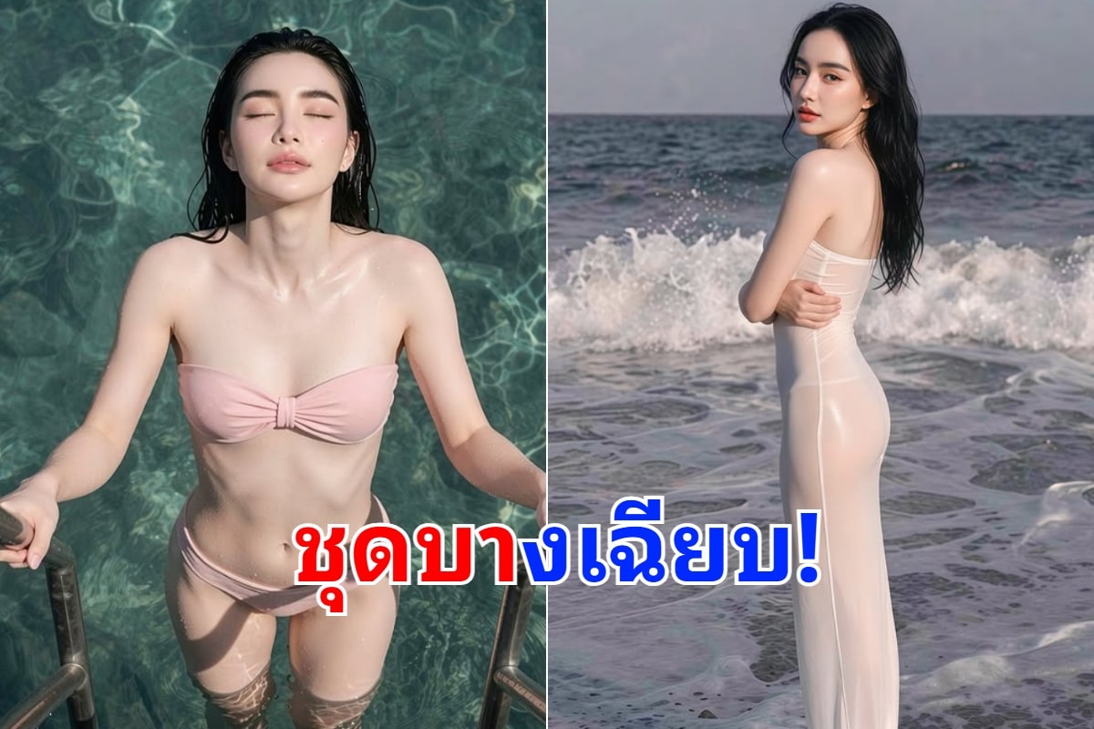 โอ้โห "นิวนิว เอวเด้ง" ปล่อยช็อตเด็ดริมหาดบางแสน ชุดขาวแนบเนื้อสะกดทุกสายตา